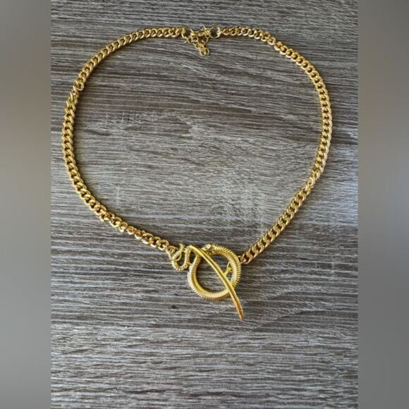 Gold snake Necklace A1278 - Picture 2 of 4